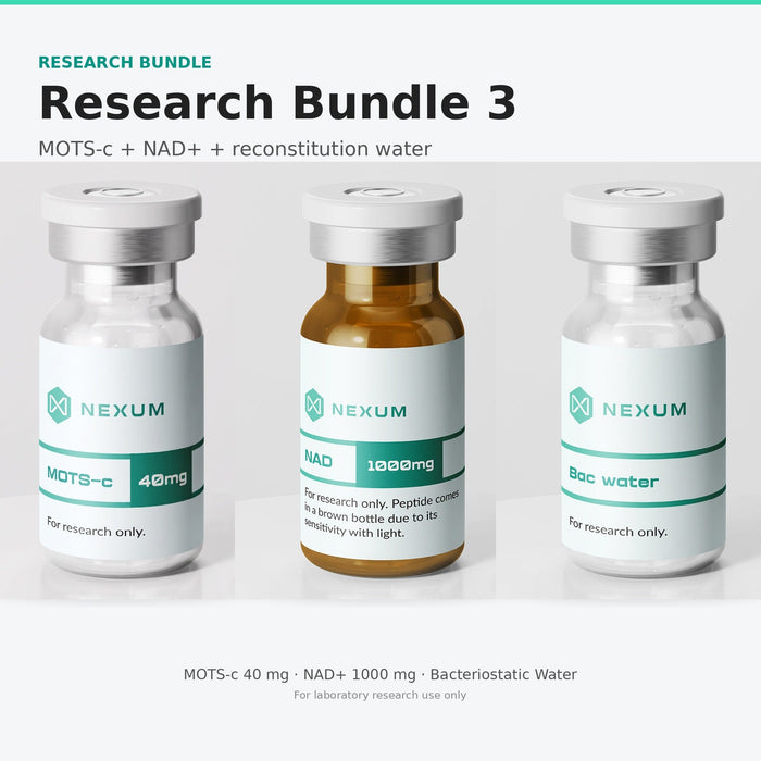 Research Bundle 3 — MOTS-c 40 mg, NAD+ 1000 mg and bacteriostatic water